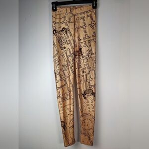 Blackmilk Harry potter leggings shiny HP map size XS